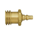 A close up of the side of a brass hose connector