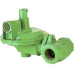 hsrl-bfc.jpg A green gas regulator with two outlets.